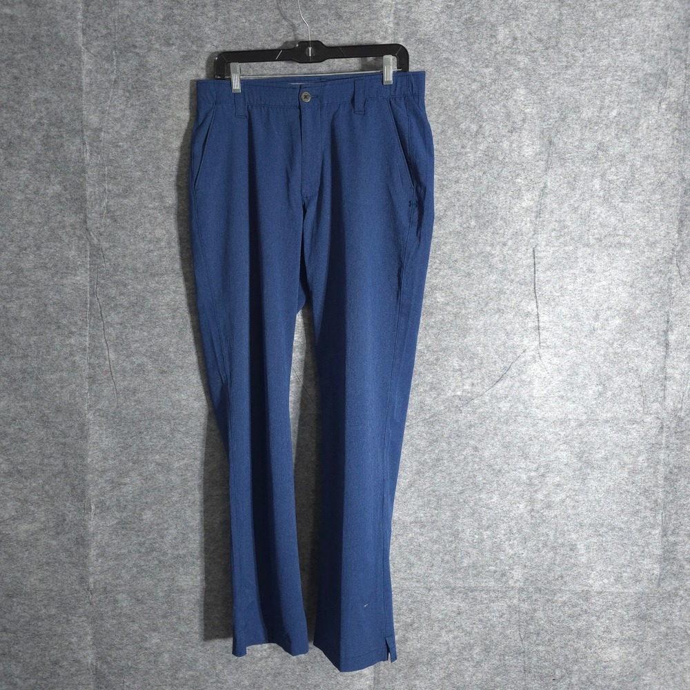 Under Armour Mens 32x32 Blue Golf Chino Pants Loose Stretch Performance Casual